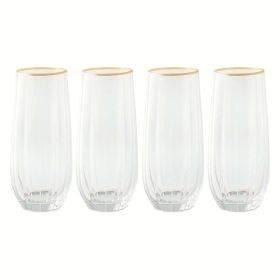 Thyme & Table 4-Piece Scalloped Stemless Flute Glass Set