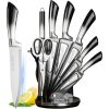 Knife Set, 9-Pieces Purple Gradient Handle Stainless Steel Chef Knife Set