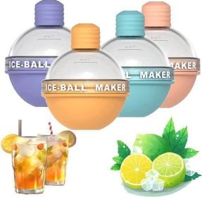 4 Pcs DIY Creative Homemade Reusable Whiskey Silicone large round ice Ball cube Mould for Drinking