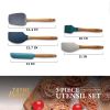 Thyme & Table 5-Piece Silicone Utensil Set with Beechwood Handles