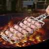 1pc Sausage Grill Net BBQ Tools 304 Stainless Steel Corn Grill Removable Folding Portable Grill Net Clip; Household Barbecue Tool; Kitchen Utensils