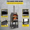 VEVOR Outdoor Pizza Oven, 12" Wood Fire Oven, 2-Layer Pizza Oven Wood Fired, Wood Burning Outdoor Pizza Oven with 2 Removable Wheels