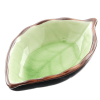 1pc Leaf Shaped Saucer; Handcraft Ceramic Small Plate; Ice Crack Glaze Seasoning Sauce Flavouring Plates; Tableware; Kitchen Supplies; 10.5*7*2.5cm /