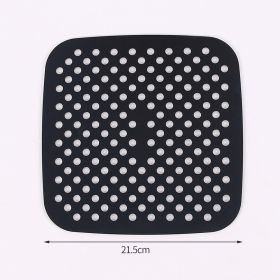 1pc 7.5in/8in/9in Air Fryer Liner Silicone Air Fryer Mat (Color: Black, Style: Square 8.5in)