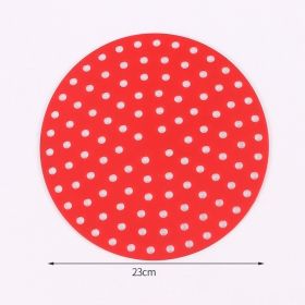 1pc 7.5in/8in/9in Air Fryer Liner Silicone Air Fryer Mat (Color: Red, Style: Round 9in)