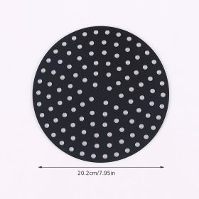 1pc 7.5in/8in/9in Air Fryer Liner Silicone Air Fryer Mat (Color: Black, Style: Round 8in)