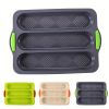 1pc; Silicone Baguette Pan; French Bread Baking Pan; Perforated 3 Loaves Baguettes Bakery Tray; Baking Tools; Kitchen Gadgets; Home Kitchen Items